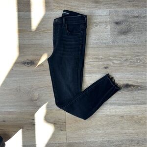 The Denim Forum. Mid Rise Black Skinny Jeans